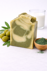 Olivov� mydlo s koz�m mliekom a spirul�nou